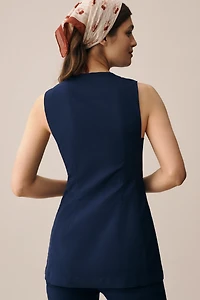 Maeve Deep-V Button-Front Vest