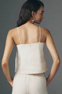 Bishop + Young Frayed Tweed Square-Neck Cami Top