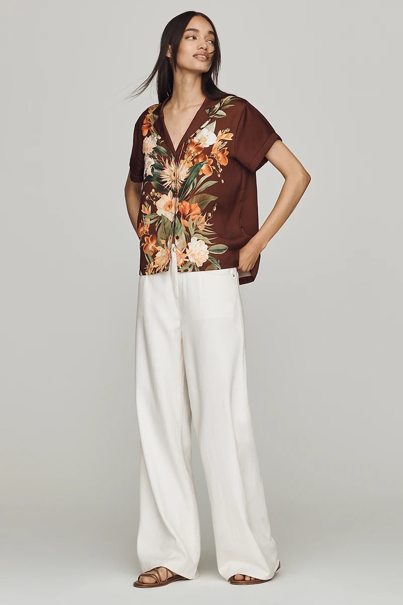 Brenna Short-Sleeve Buttondown Shirt