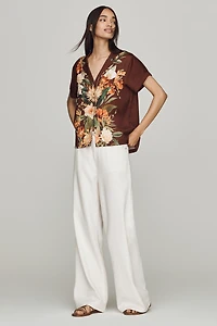 Brenna Short-Sleeve Buttondown Shirt