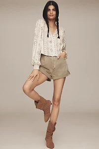 By Anthropologie Blouson Sleeve V-Neck Top