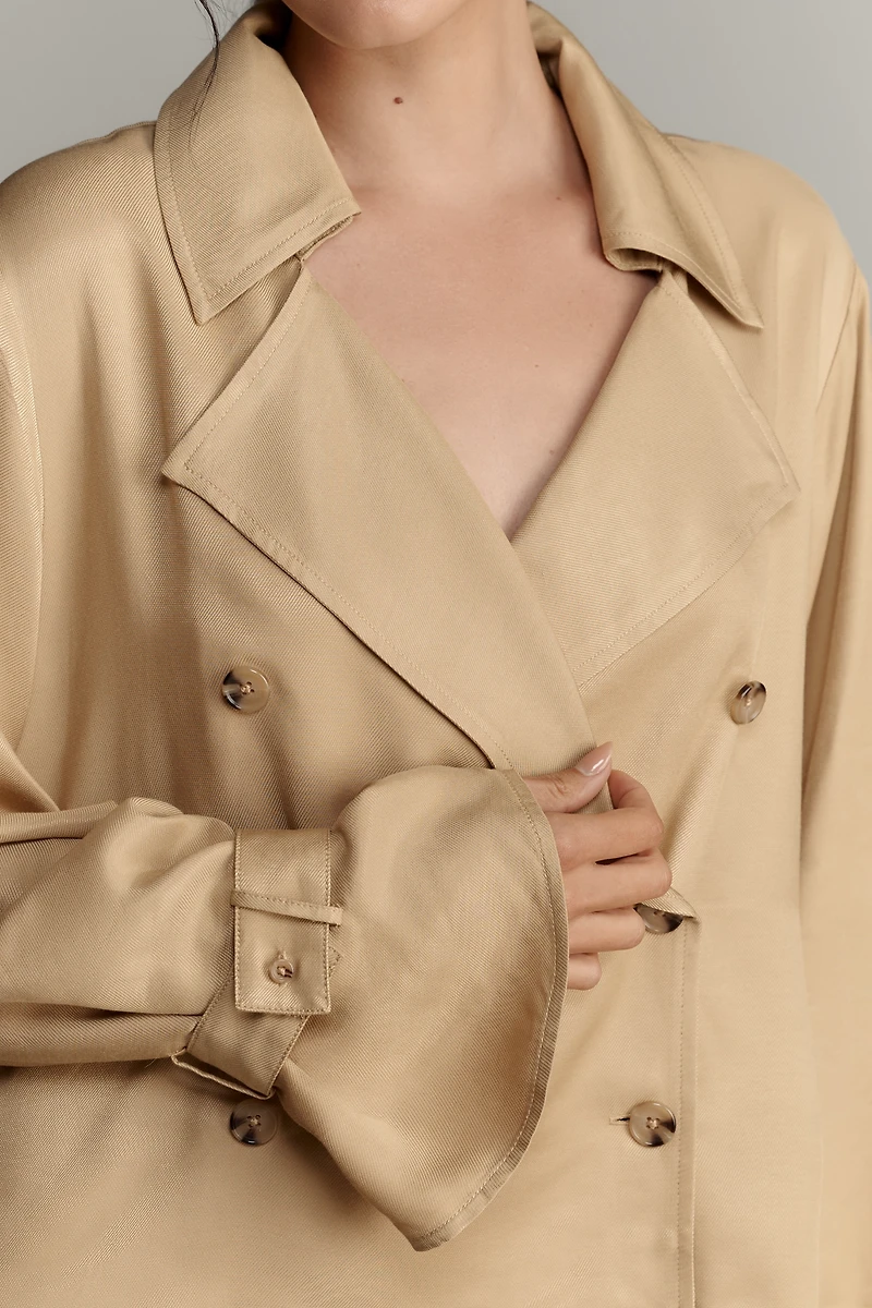 Maeve Silky Trench Blouse