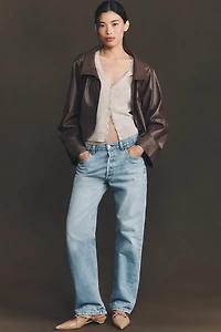 Maeve Faux-Leather Wrap Top