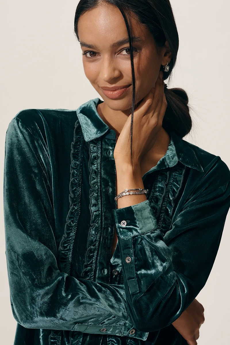 Pilcro Oversized Tuxedo Buttondown Shirt