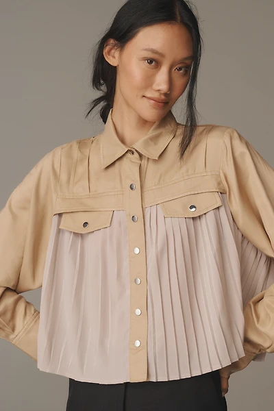 By Anthropologie Pleated Swing Buttondown Shirt