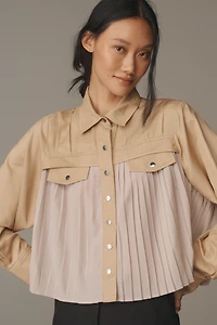 By Anthropologie Pleated Swing Buttondown Shirt