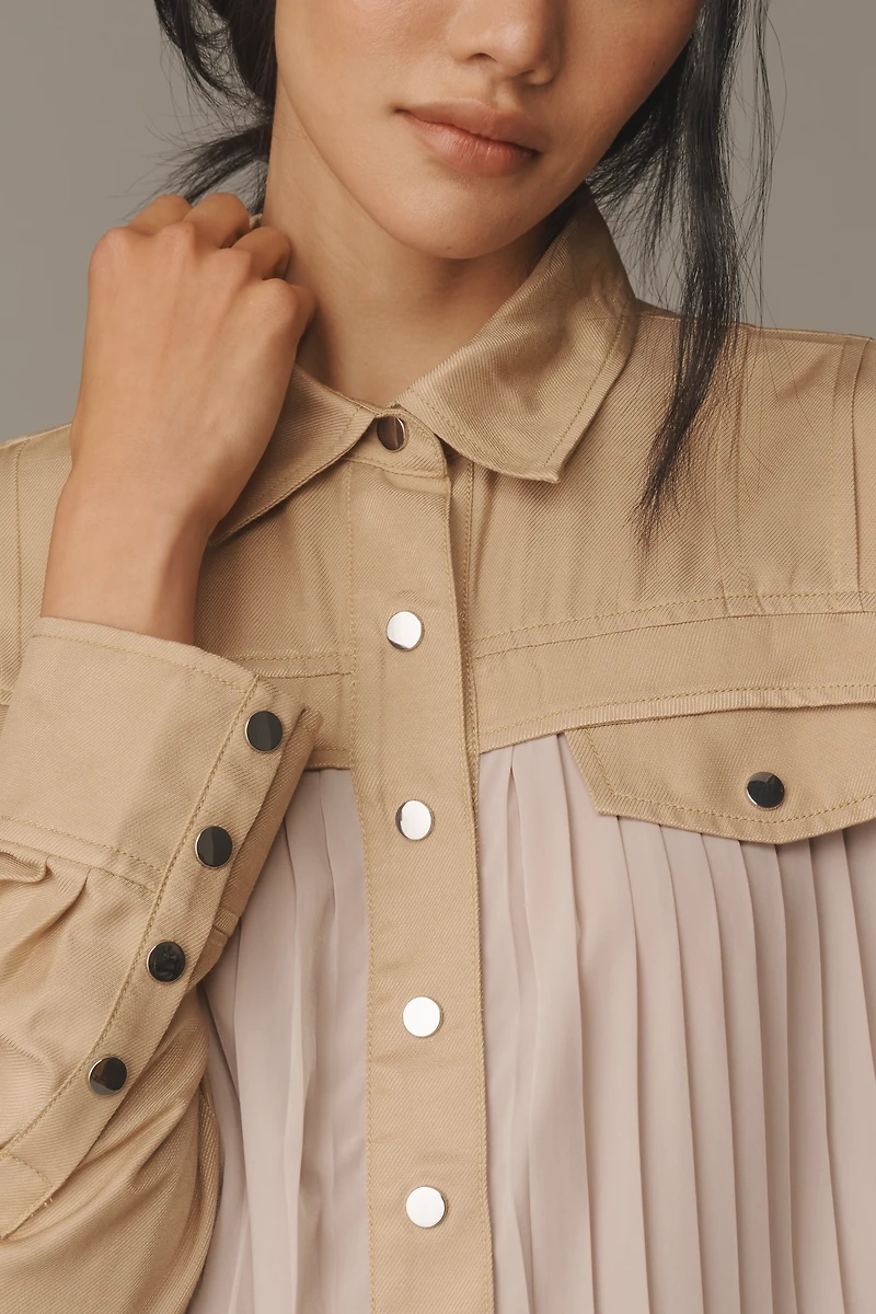 By Anthropologie Pleated Swing Buttondown Shirt