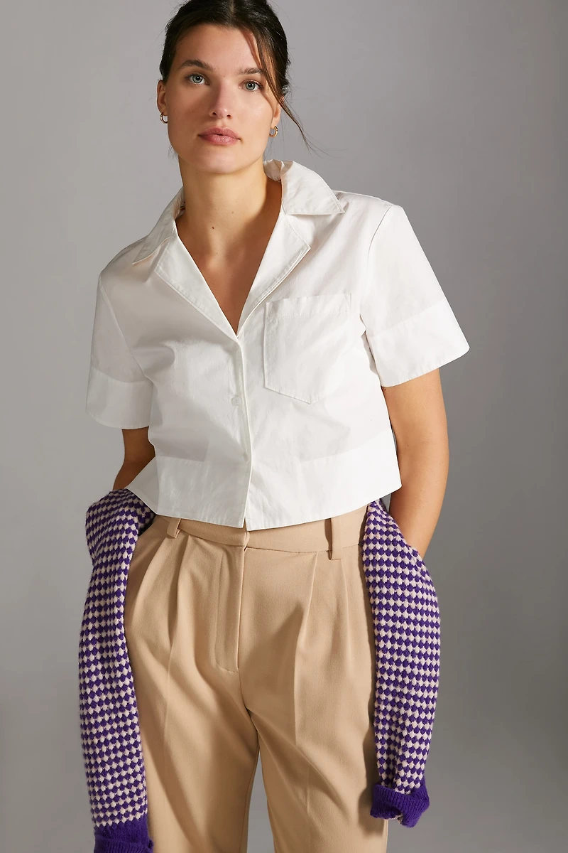 Maeve Poplin Cropped Blouse