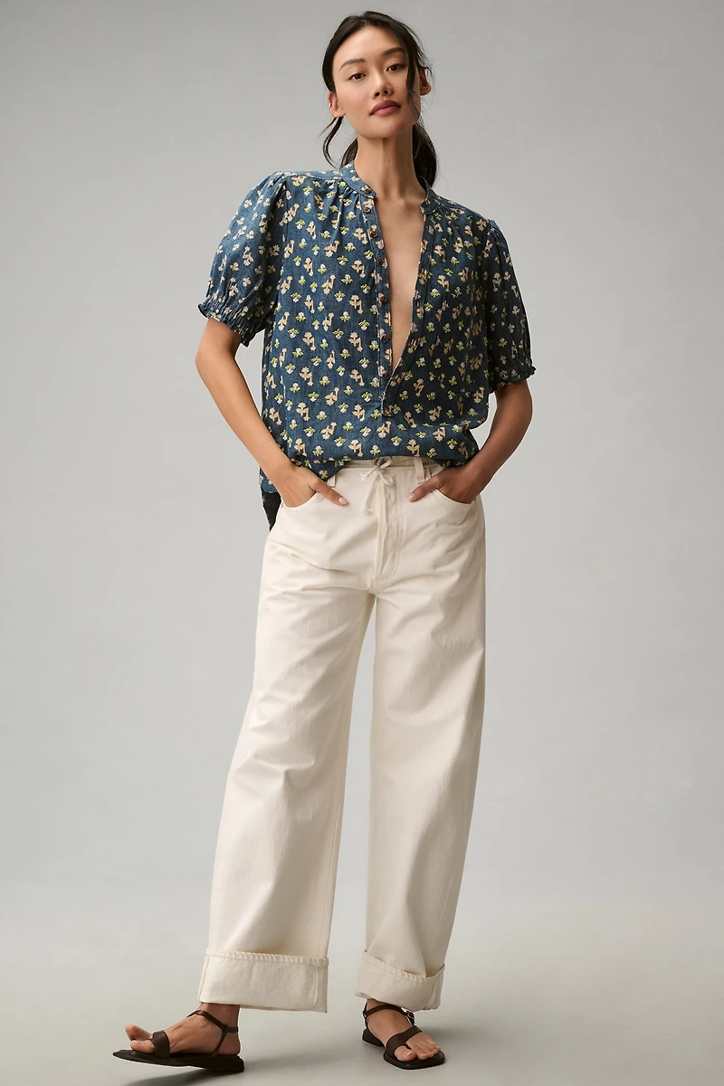 The Aly Puff-Sleeve Blouse by Pilcro