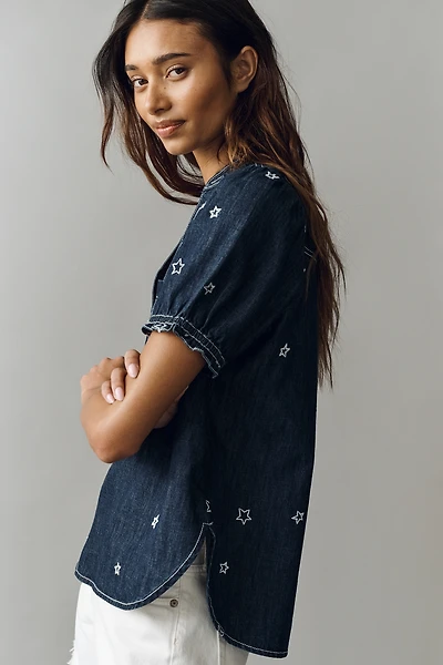 The Aly Puff-Sleeve Blouse by Pilcro