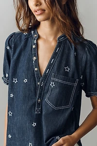 The Aly Puff-Sleeve Blouse by Pilcro