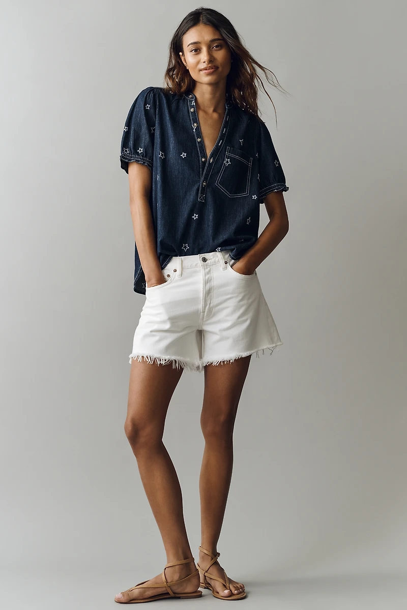 The Aly Puff-Sleeve Blouse by Pilcro