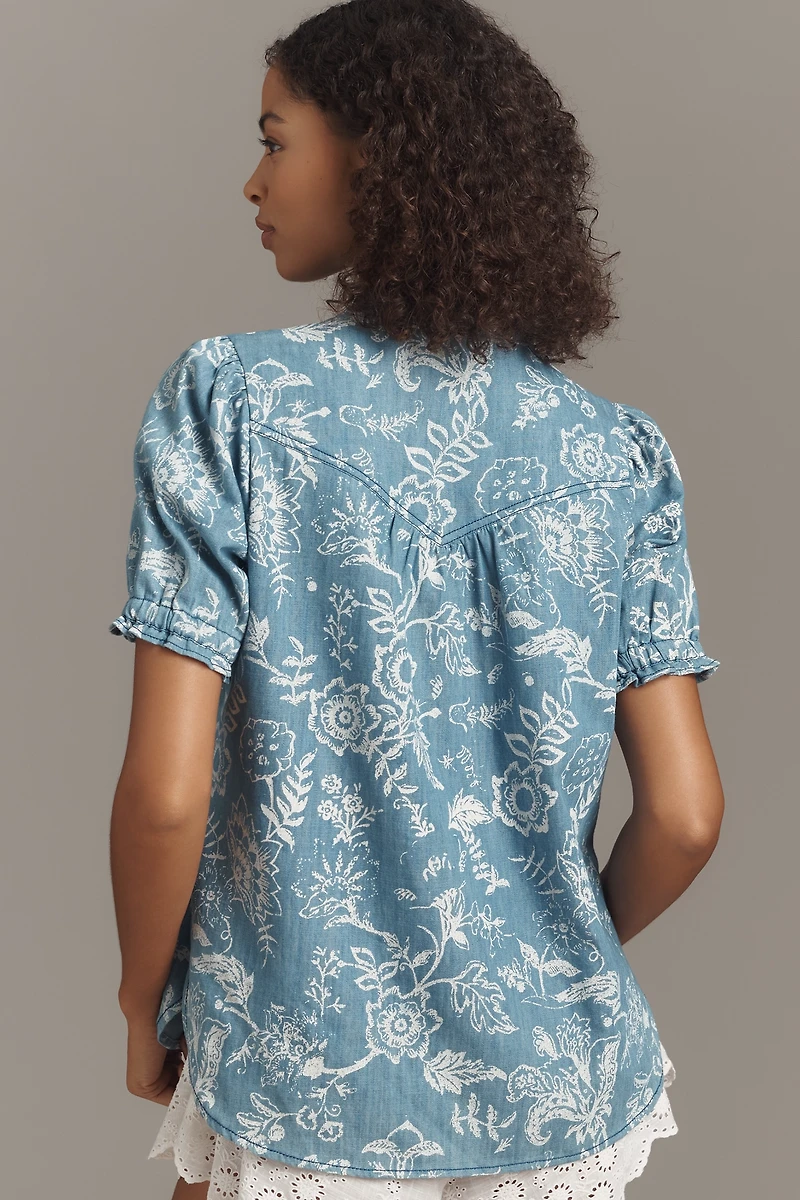 The Aly Puff-Sleeve Blouse by Pilcro