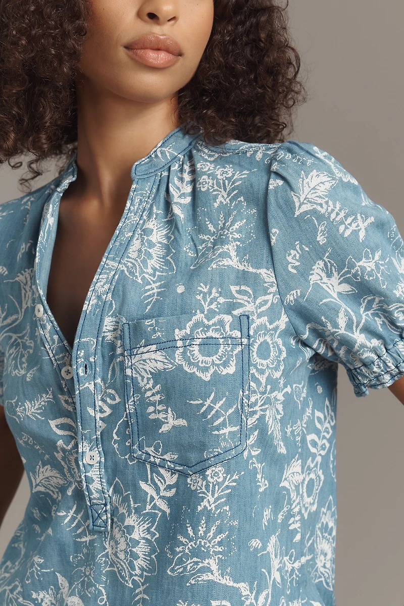 The Aly Puff-Sleeve Blouse by Pilcro