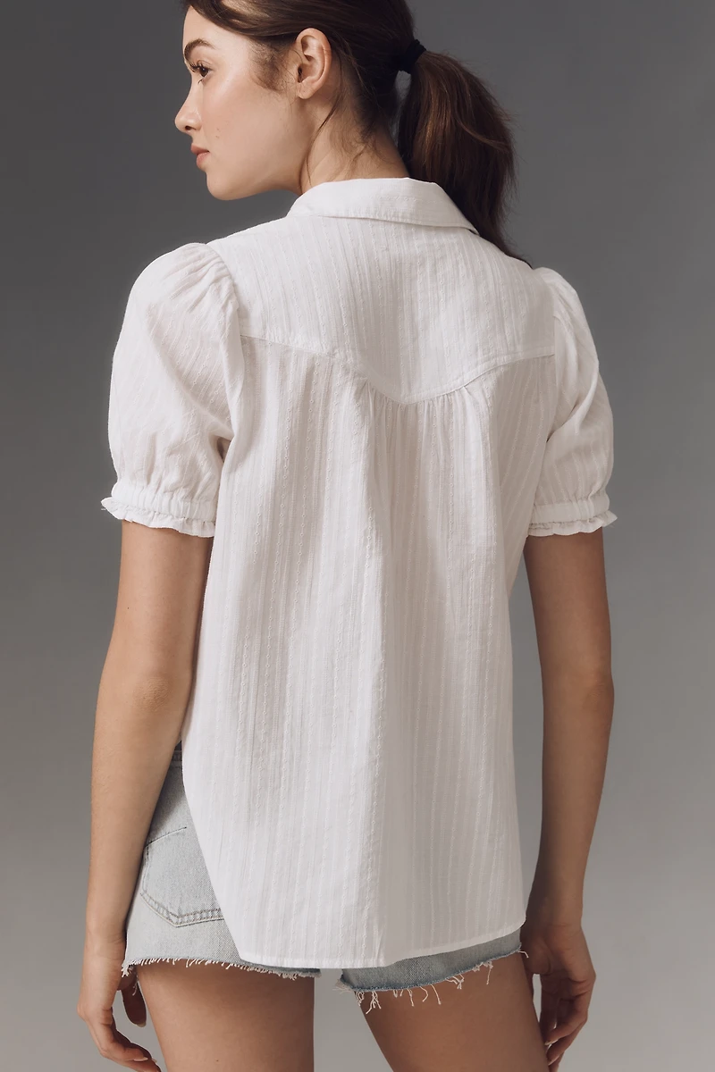 The Aly Puff-Sleeve Blouse by Pilcro