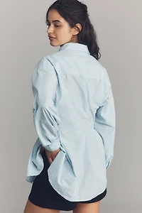 Maeve Long-Sleeve Waisted Buttondown Shirt