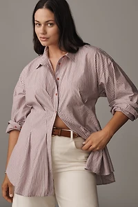 Maeve Long-Sleeve Waisted Buttondown Shirt