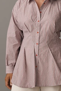 Maeve Long-Sleeve Waisted Buttondown Shirt