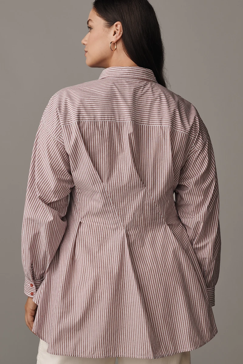 Maeve Long-Sleeve Waisted Buttondown Shirt