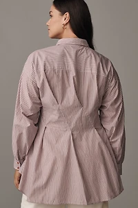 Maeve Long-Sleeve Waisted Buttondown Shirt