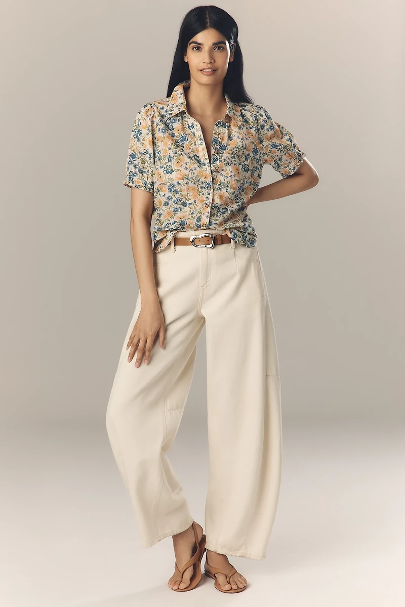 The Aly Puff-Sleeve Blouse by Pilcro