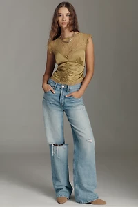 By Anthropologie Shirred Silky Blouse