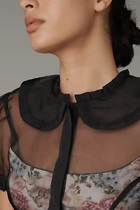 Maeve Organza Puff-Sleeve Blouse