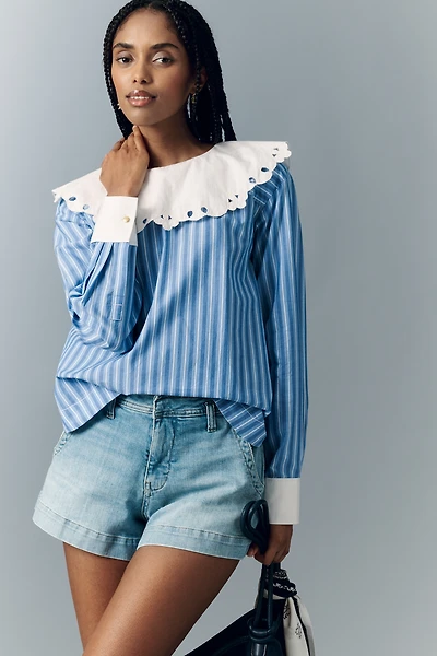 Maeve Eyelet Collared Blouse