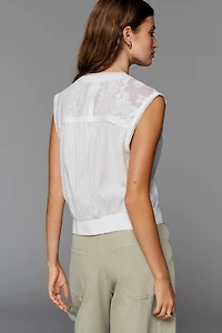 Pilcro Cotton Lace Muscle Top
