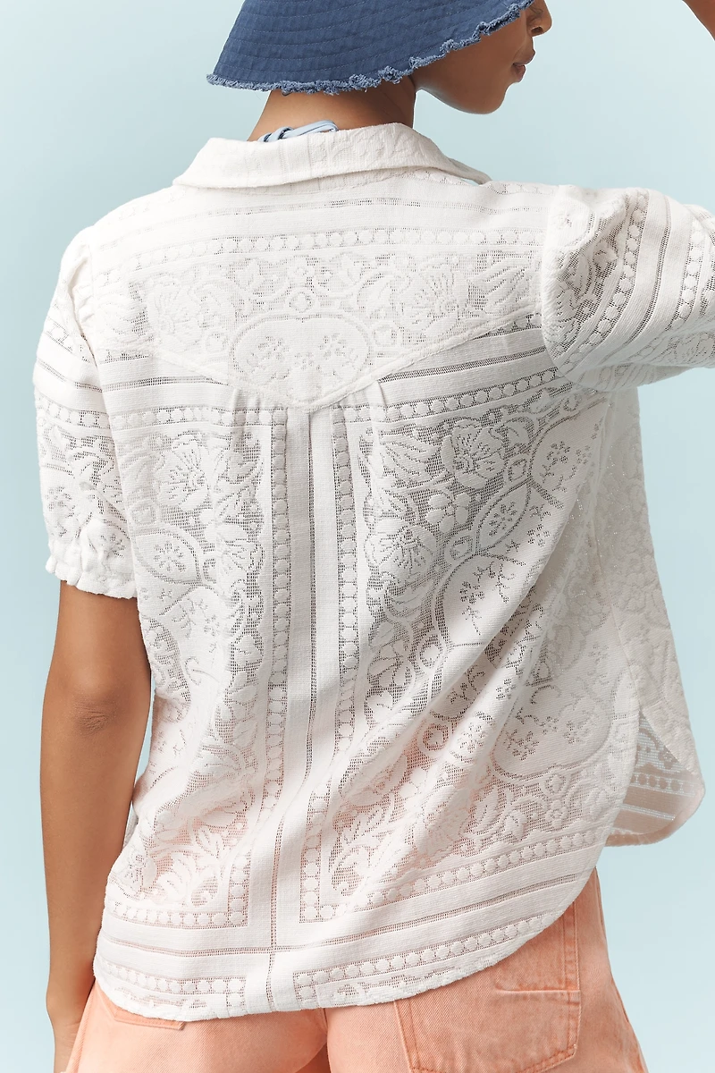 The Aly Puff-Sleeve Blouse by Pilcro