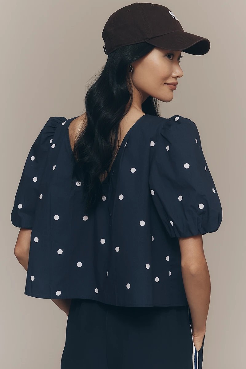 Maeve Puff-Sleeve Swing Blouse