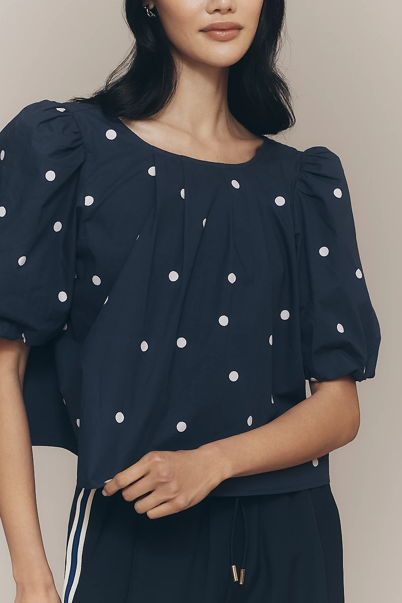 Maeve Puff-Sleeve Swing Blouse