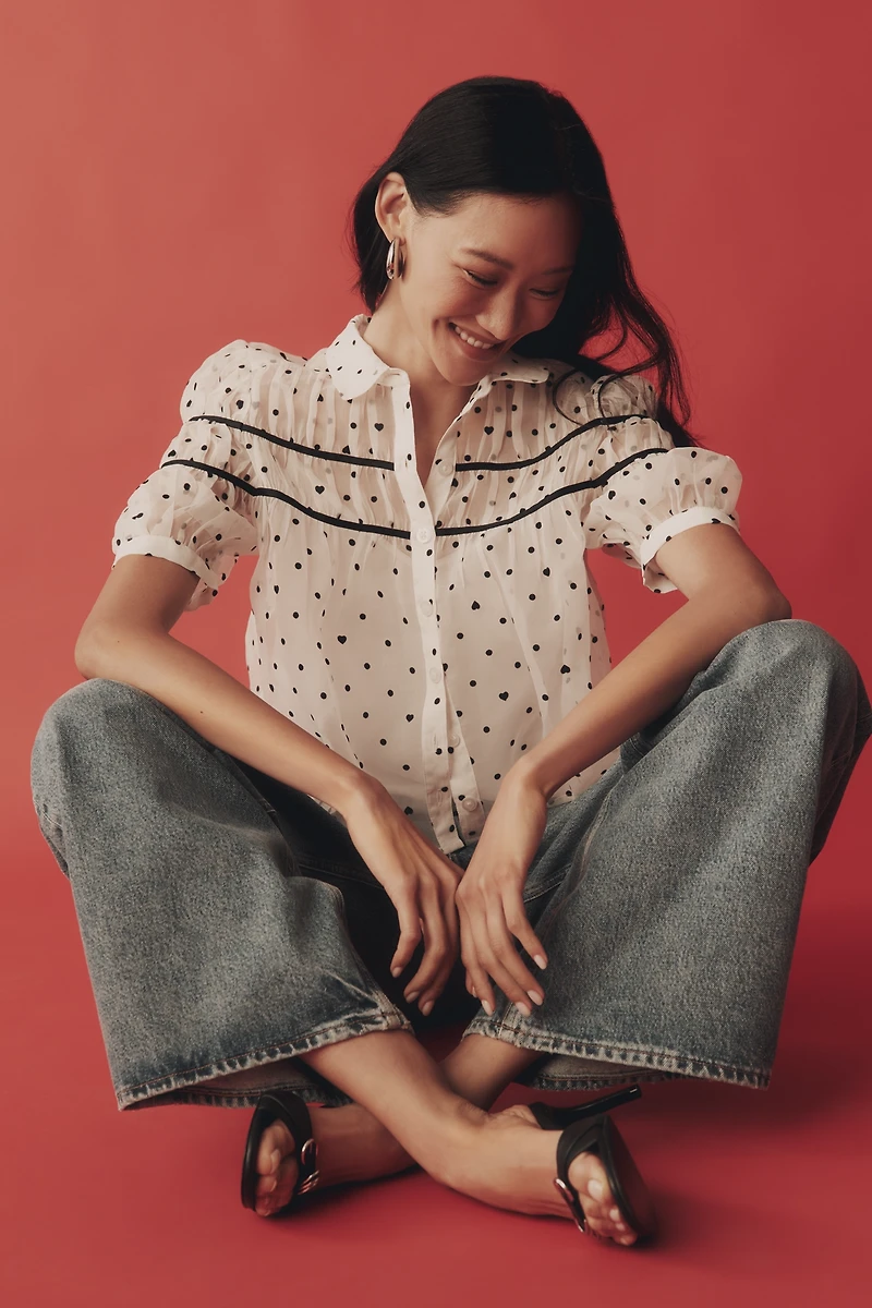 The Leandra Shirred Yoke Blouse by Maeve