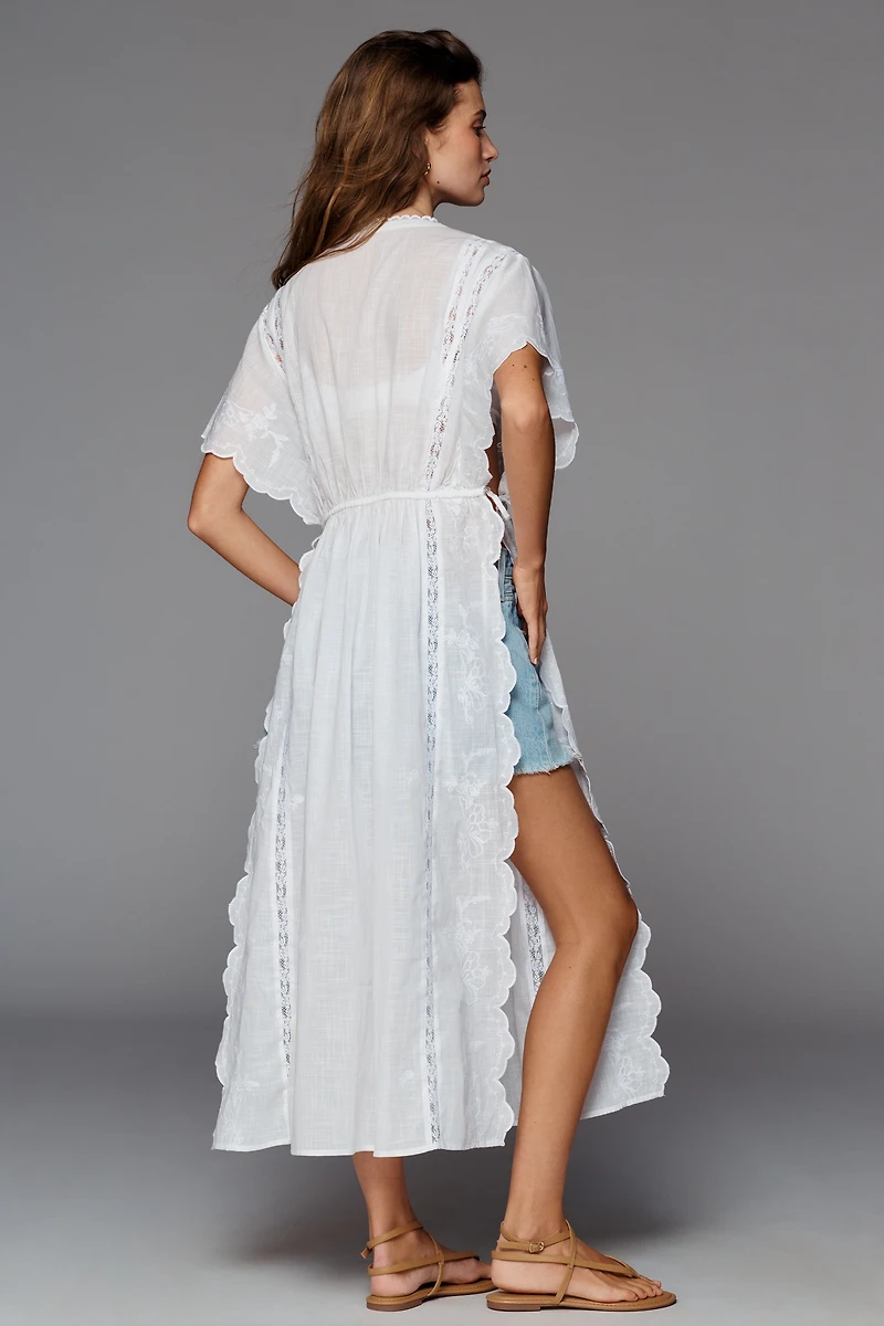 By Anthropologie 100% Cotton Lace Maxi Tunic