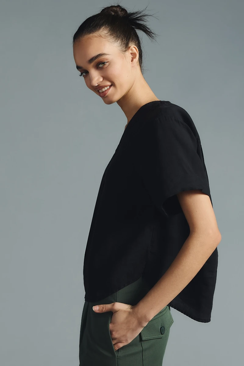 Pilcro Linen Henley Surf Shirt