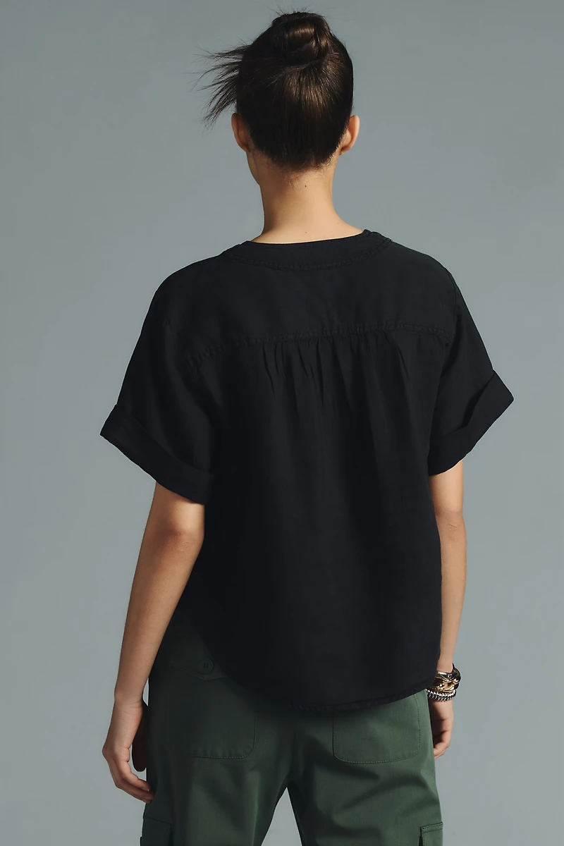 Pilcro Linen Henley Surf Shirt