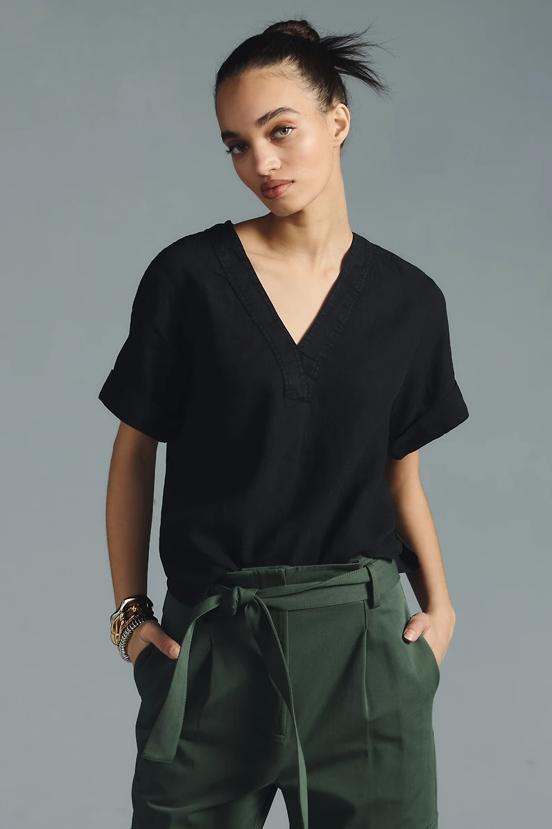 Pilcro Linen Henley Surf Shirt