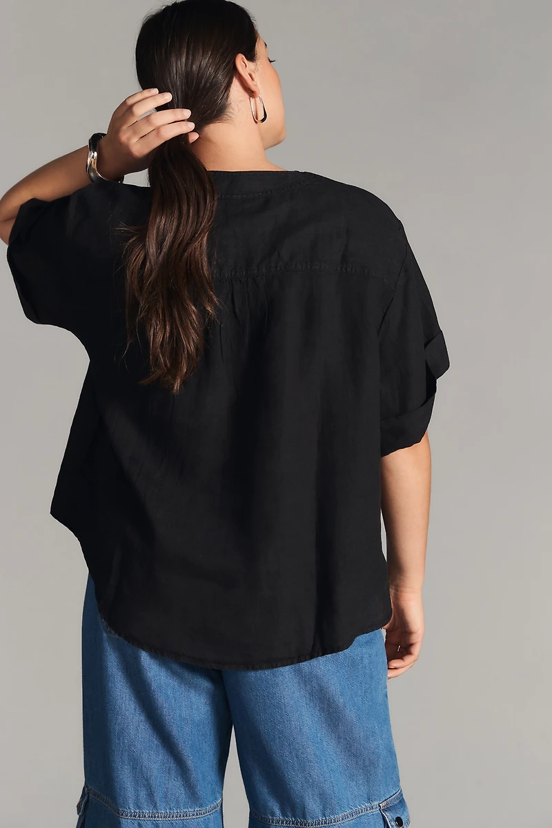 Pilcro Linen Henley Surf Shirt