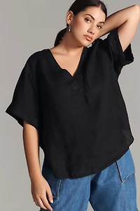Pilcro Linen Henley Surf Shirt