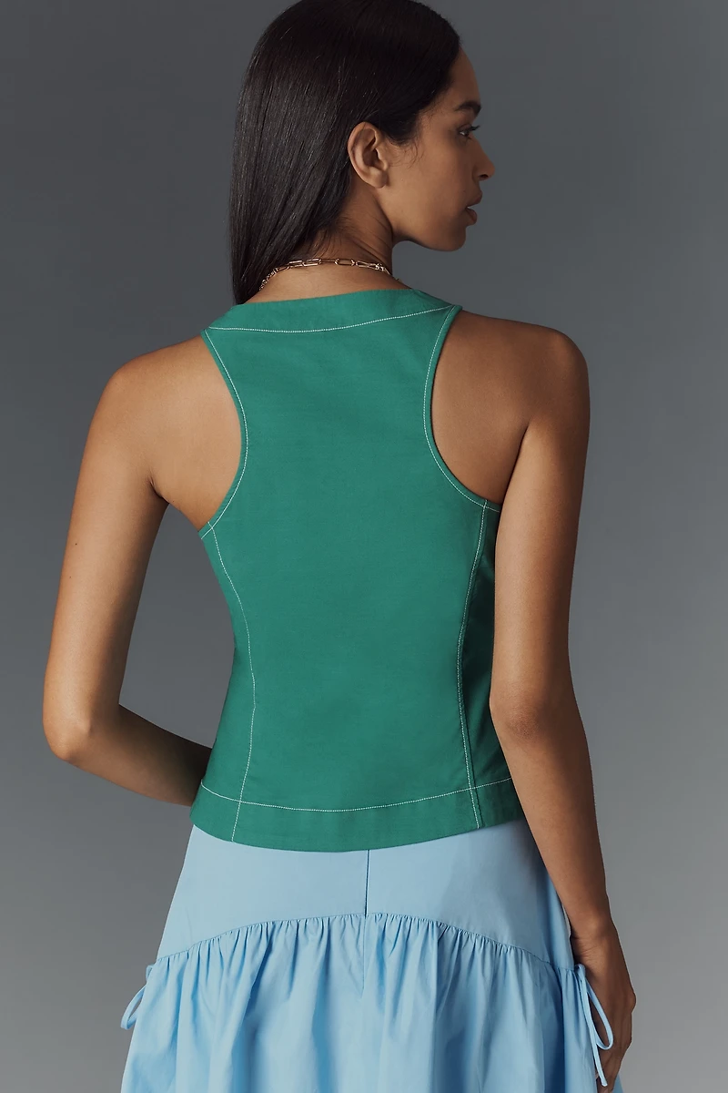 The Halsey Slim Button-Front Vest