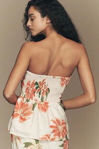 Faithfull The Brand Eleanore Linen Strapless Top