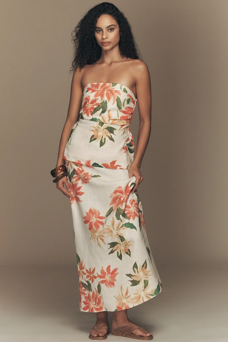 Faithfull The Brand Eleanore Linen Strapless Top