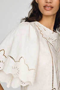 a.ren Cairo Linen Cotton Cutwork Top
