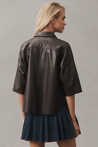 Citizens of Humanity Frances Cropped Cape Buttondown Shirt