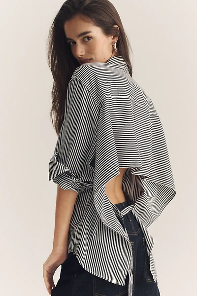 AGOLDE Theo Open-Back Buttondown Shirt