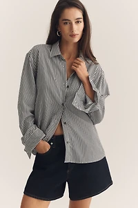 AGOLDE Theo Open-Back Buttondown Shirt