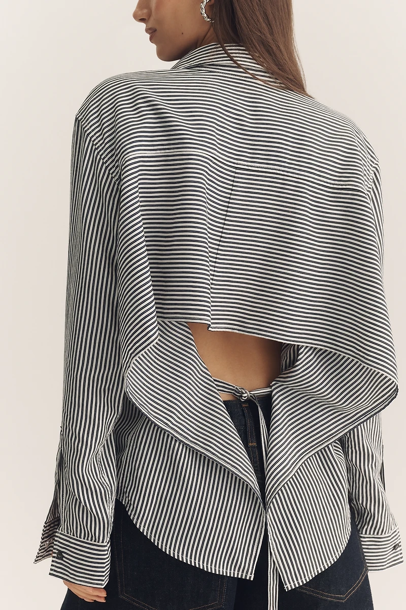 AGOLDE Theo Open-Back Buttondown Shirt