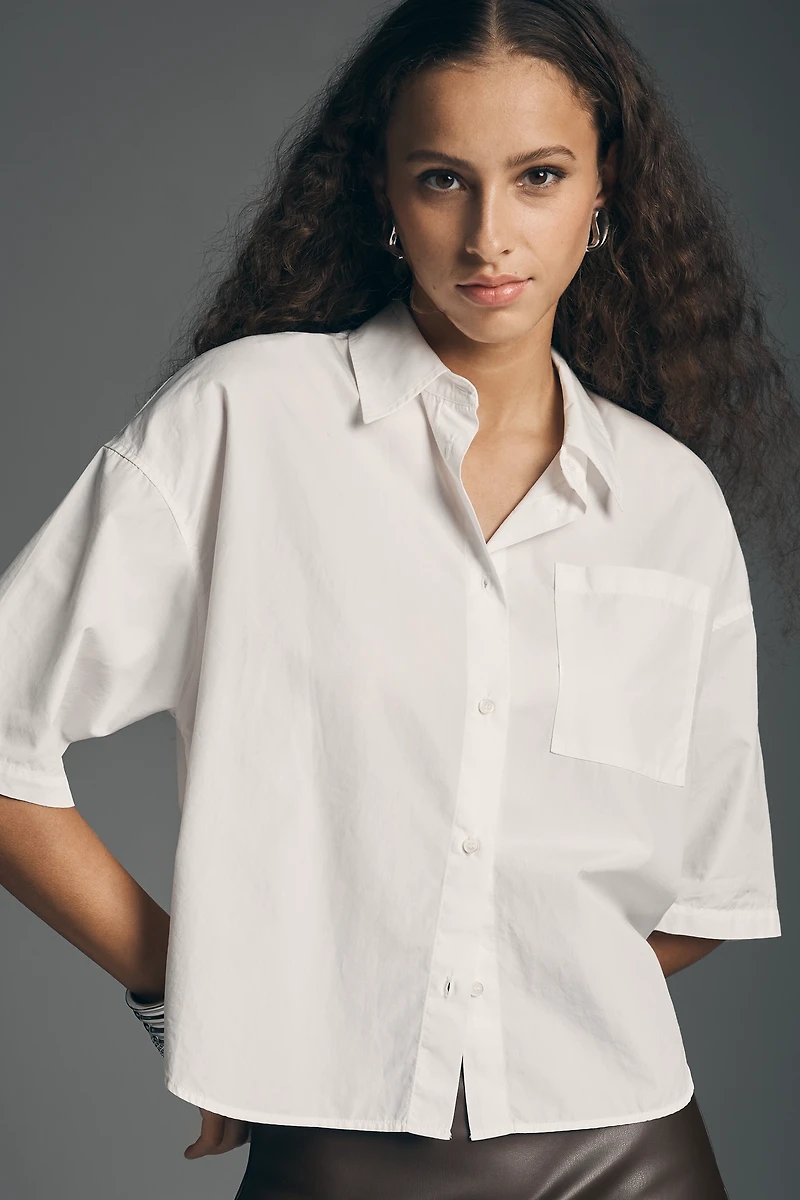 Citizens of Humanity Frances Crop Cape Buttondown Top