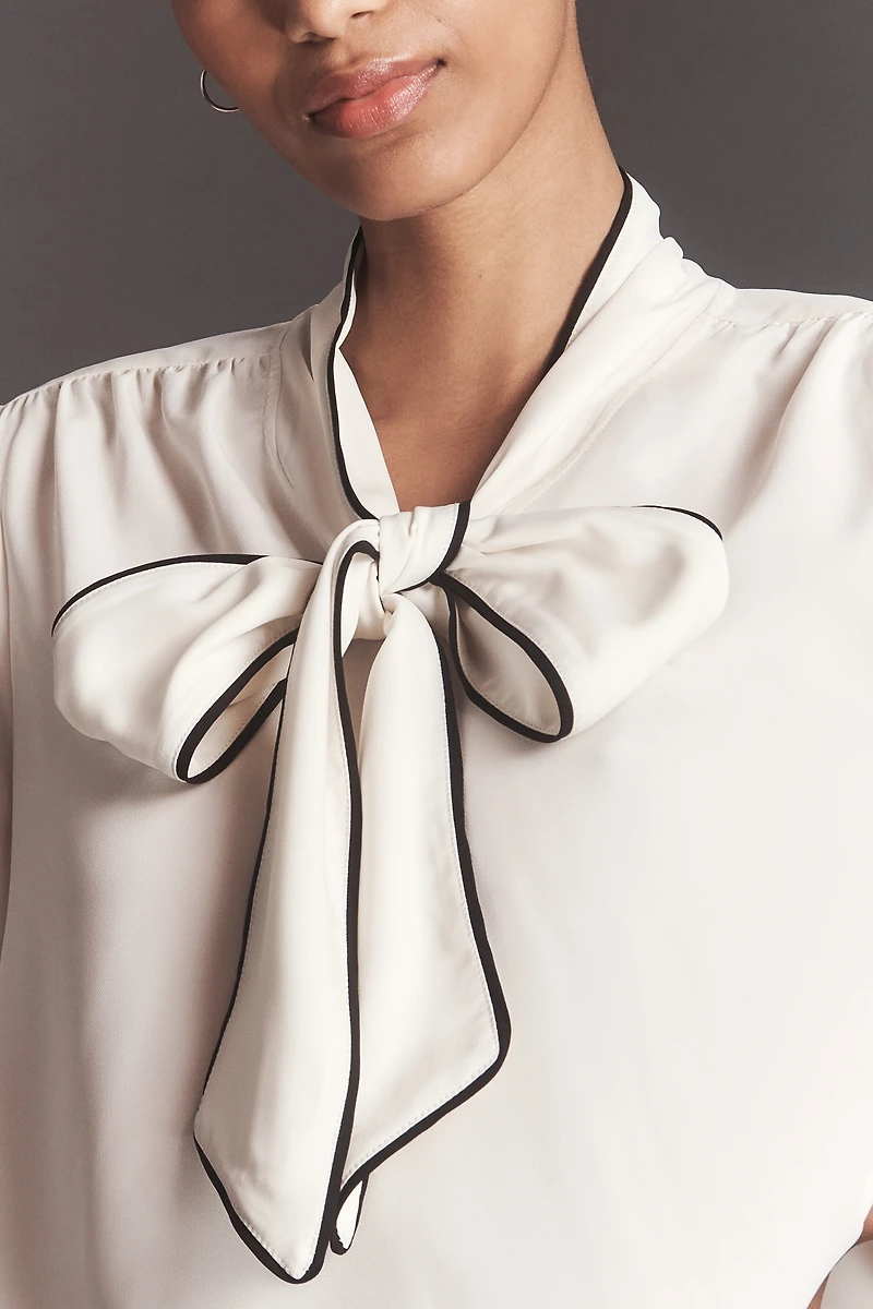 Greylin Shai Petite Tie-Neck Blouse