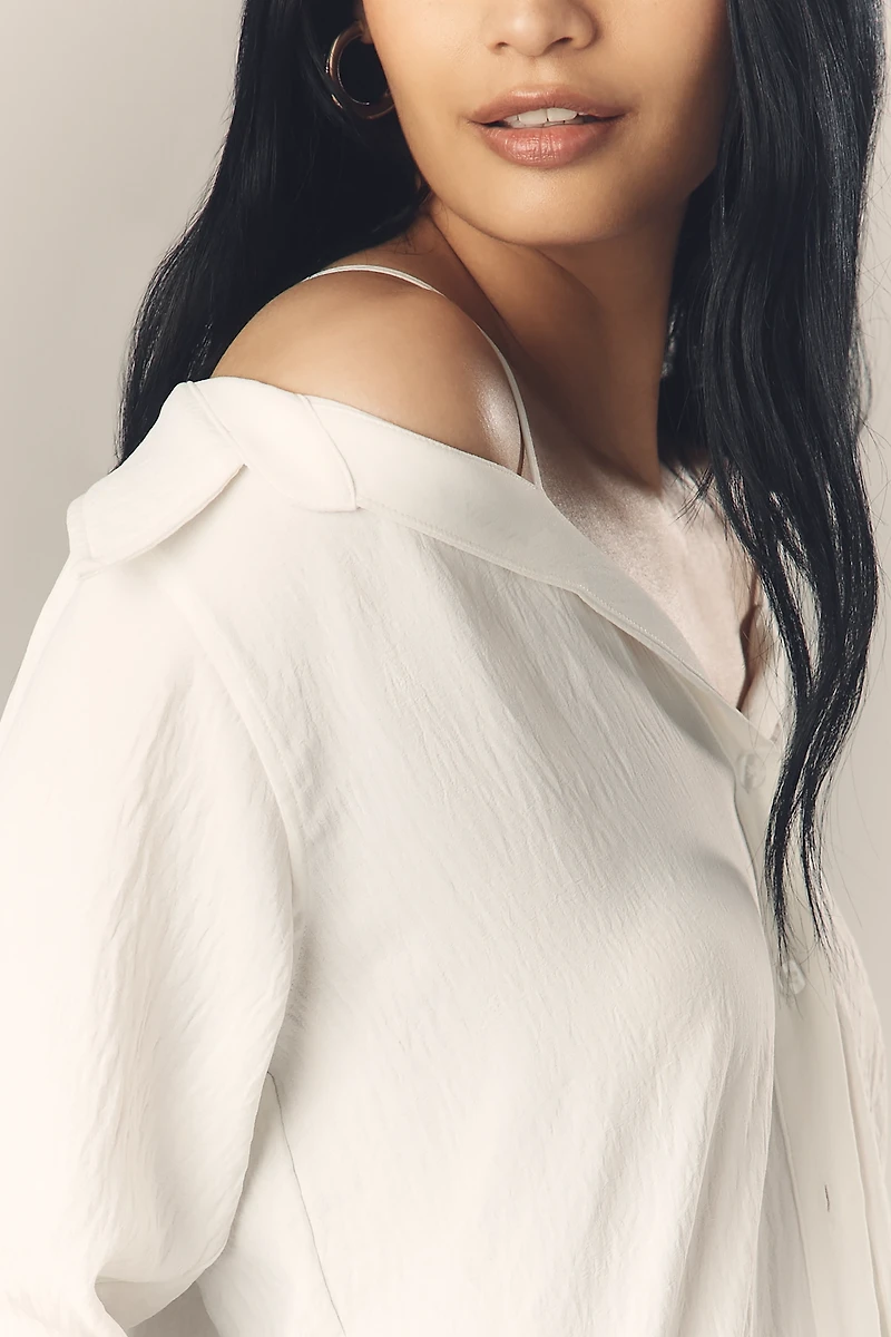 Greylin Zorah Off-Shoulder Buttondown Shirt